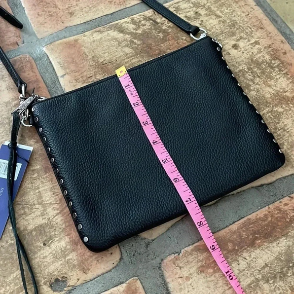 NEW ✨ Rebecca Minkoff Black Leather Bag w Silver Hardware and Studs Adj Strap - Picture 7 of 12